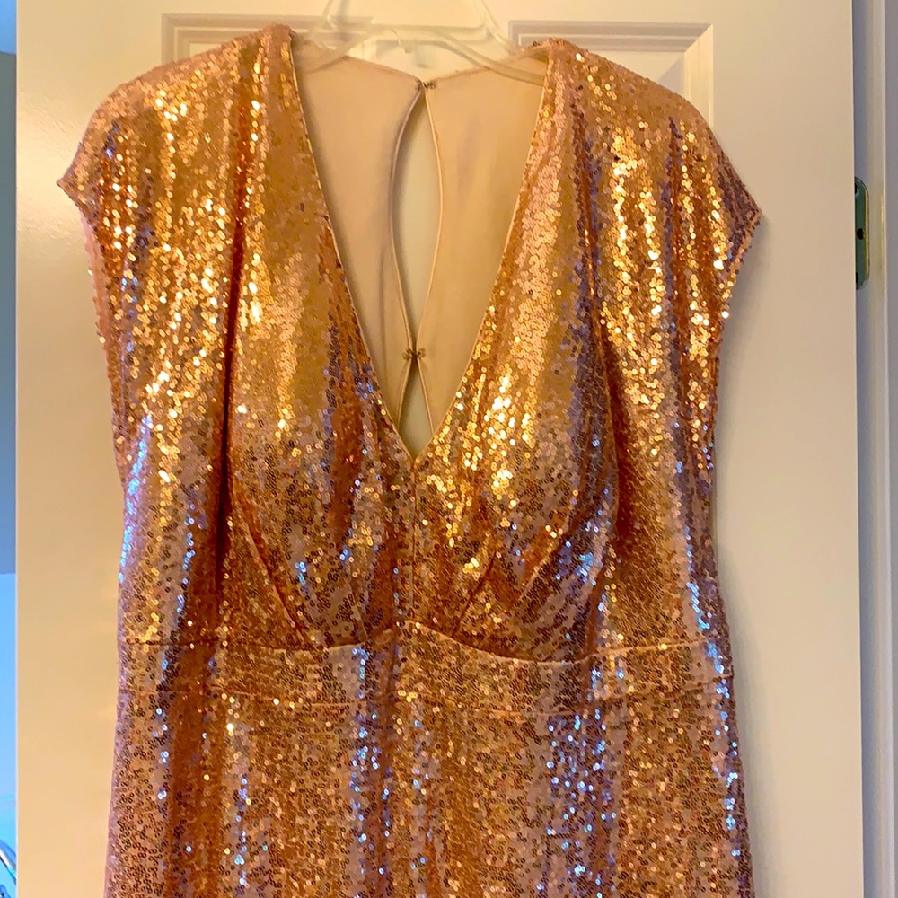 Sequin Rose Gold formal bridesmaid/evening gown made to order from Renz Rags
